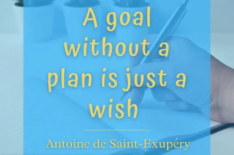 A goal without a plan is just a wish. Antoine De Saint-Exupéry/planning our goals to increase productivity and get things done effectively